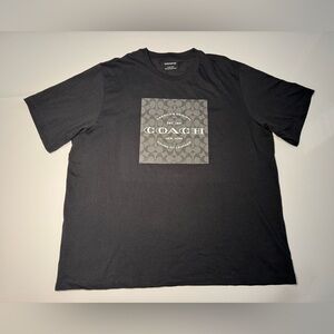 NWOT COACH Men's Black Logo Graphic T-Shirt Size 2XL 100% Cotton